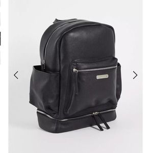 Bolongaro Trevor Contrast Zip Backpack in Black Leather